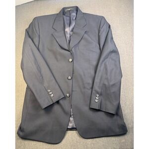 Dario‎ di Napoli Mens Blazer Jacket Black Pinstripe Wool Business